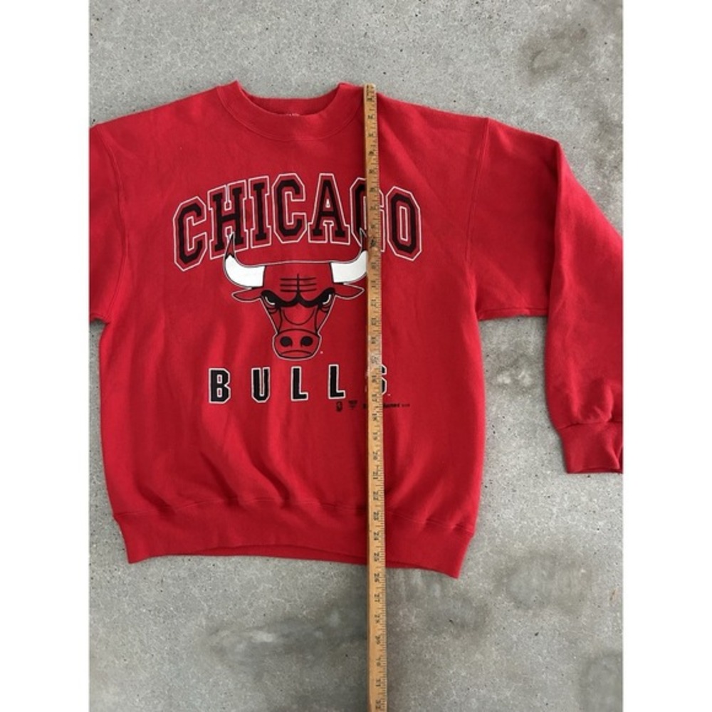 Vintage 90s Chicago Bulls Sweatshirt NBA Hanes USA Made Sz L‎ - Picture 5 of 6